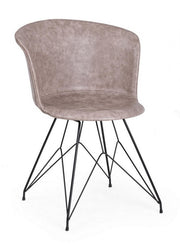 Chaise vintage Loft noir beige 56 x 54 x 76 cm