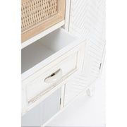 Buffet trois portes et deux tiroirs en bois blanc CLOTILDE 87x36x h80 cm