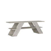 Porte ouverte TV 2 étagères vintage blanc 120x33.5x40 h cm