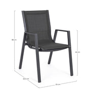 Chaise Pelagius anthracite avec accoudoirs