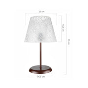Lampe à poser Elva MNG3065 en métal et abat-jour en tissu brodé