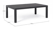 Table basse Kledi en aluminium anthracite 120x70x43h cm