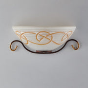 Applique en fer Rouille Noir finition Or une lumière 33x16x h13 cm