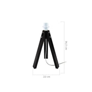 Lampe de table trépied déco MDL3042 bois noir
