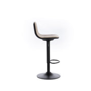 Tabouret en microfibre beige avec structure en métal 39x45x86/102h cm