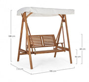 Chaise à bascule 2 places 185x112x188h cm