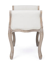 Banc simple classique en bois et tissu naturel Diva