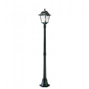 Lampadaire en aluminium moulé sous pression, diffuseurs en verre transparent, hauteur max 210mm, alimentation 230V, puissance maximale 100W noir