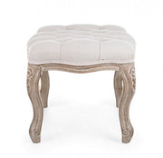 Tabouret de repose-pied naturel en tissu de style classique