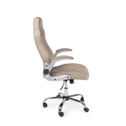 Fauteuil de bureau recouvert de cuir Boneville Beige