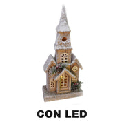 Maison en bois avec led naturel cm22x10h47