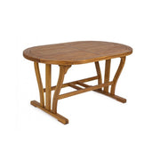Table d'extérieur extensible ovale en bois d'acacia 150 - 200x90x h74 cm