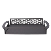 Plateau rectangulaire en métal flèches gris foncé cm41x20h6,5