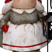 Nain en résine avec lanterne rouge 27,5x22h39 cm