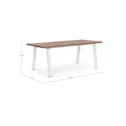 Table de jardin Oslo Blanc Naturel 100x200 cm