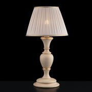 Grande lampe en bois et pâte de bois ivoire et feuille d'or 57 cm