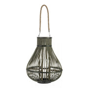 Lanterne Belem verte avec manche en bambou
