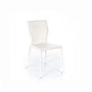 Chaise en simili cuir blanc