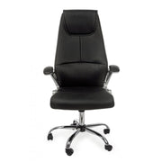 Fauteuil de bureau directionnel en éco-cuir noir Camberra avec accoudoirs