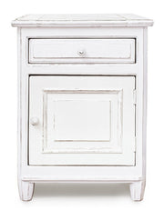 Colette 1 porte 1 tiroir bois blanc chevet 50 x 40 x 65 cm