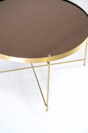 Table basse en verre métal noir cm 70 x 70 xh 40