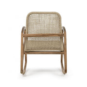 Chaise à bascule d'extérieur en bois de teck naturel ADELITA 62x84x h86 cm