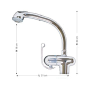 Mitigeur d'évier de cuisine avec douche extractible h. 30x21 cm