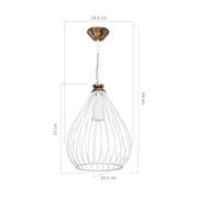 Suspension Umay ASZ1314 métal blanc