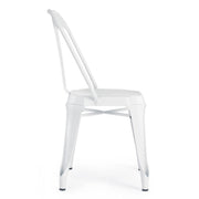 Chaise de style contemporain en acier blanc MINNEAPOLIS 44x53x h83 cm