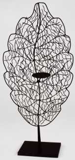 Feuille de bougeoir en fer foncé yf-8414cm. 38 x 21 h 82