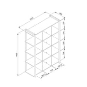Bibliothèque de chêne en chêne cube avec profils anthracites 107x39xh.145 cm