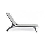 Chaise longue en aluminium anthracite Cleopas avec roues