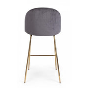 Tabouret Bar Carry en velours gris foncé design contemporain