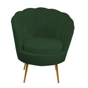 Fauteuil en velours tulipe vert cm73x72h77