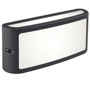 Applique en aluminium moulé avec diffuseur en thermoplastique opalin - Lumière chaude 3000°K - 10W - 840 lumens - IP54 graphite