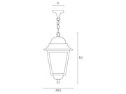 Suspension en Aluminium Moulé sous Pression avec Diffuseurs en Verre Transparent Noir