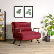 Fauteuil de pliage sandic dans le tissu rouge 60x78xh.78 cm