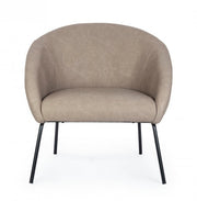 Fauteuil en velours taupe au style design