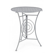 Table de jardin pliante ronde en acier gris MARLENE diamètre 60x h77 cm