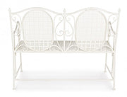 Banquette pliante deux places en acier blanc EMILY 115x60x h92 cm