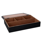 Boîte à thé rectangulaire en bois noir cm20x6x29