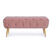 Banc de meuble pouf rose avec pieds 103 x46x40h cm