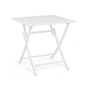 Table d'extérieur pliante en aluminium blanc ELIN 70x70x h71 cm