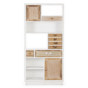 Bibliothèque Eloise 3 portes 3 tiroirs en bois 180h cm