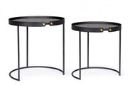 Set de 2 tables basses en acier noir Zeina
