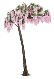 Glycine rose artificielle h320 cm