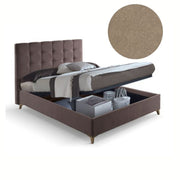 Lit double conteneur Clup Monaco en tissu gris tourterelle