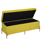 Banc en velours jaune cm115x40h45