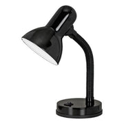 Lampe de table orientable pour étude, lecture et bureau avec culot E27 Basic, couleur noire.