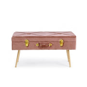 Banc en velours avec bac Polina Rose Antique 80x34x h42 cm